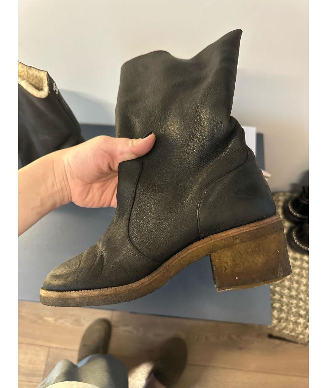 CHANEL Коричневые замшевые полусапоги, фото 6