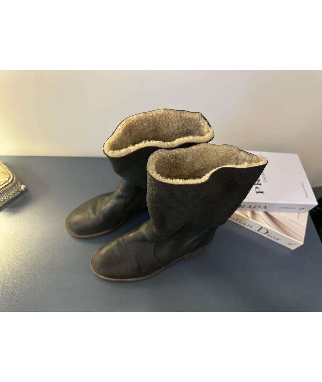 CHANEL Коричневые замшевые полусапоги, фото 2