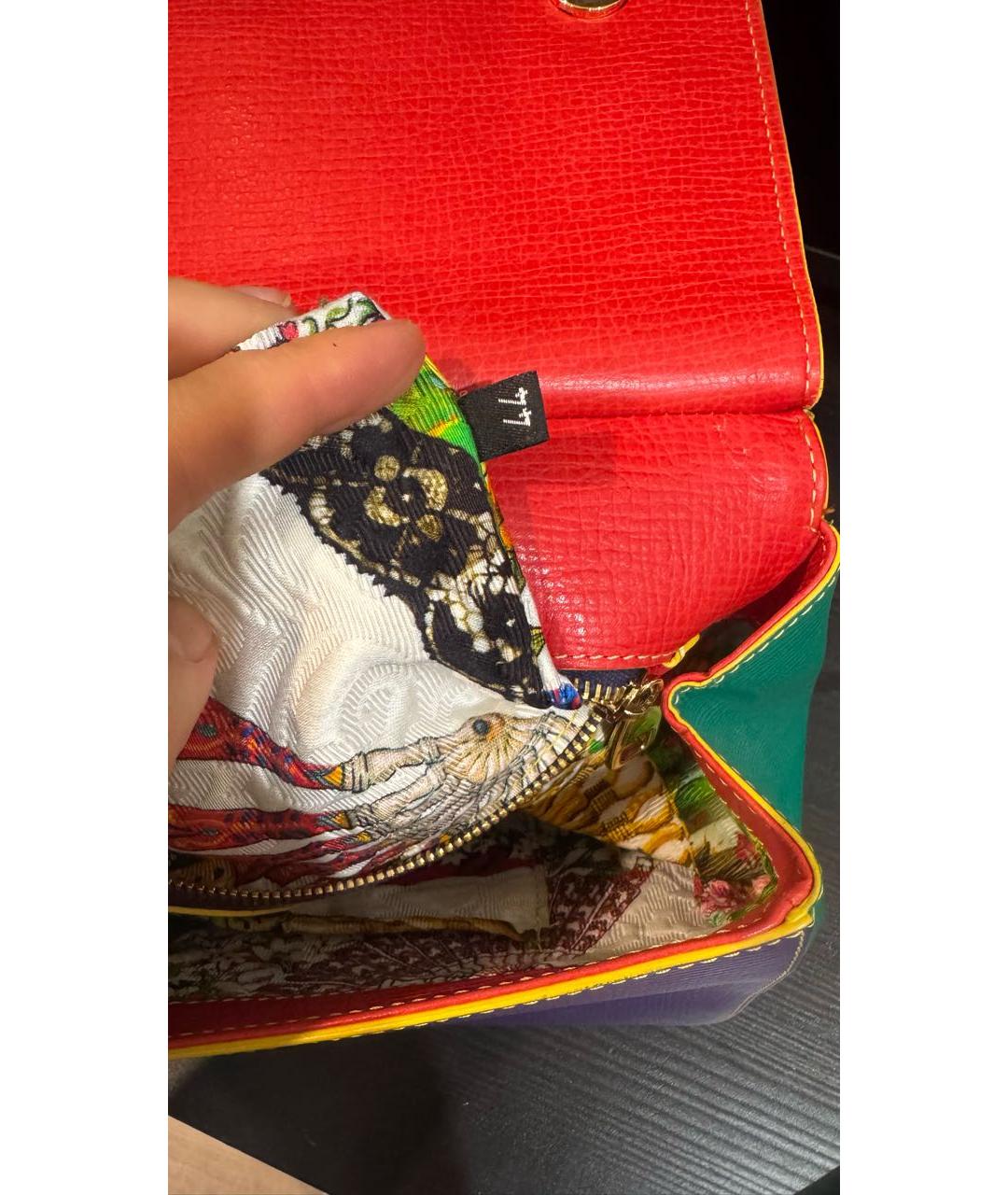 DOLCE&GABBANA Мульти кожаная сумка с короткими ручками, фото 6