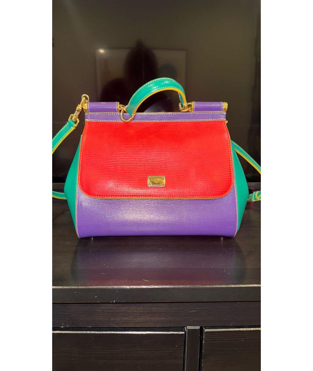 DOLCE&GABBANA Мульти кожаная сумка с короткими ручками, фото 9