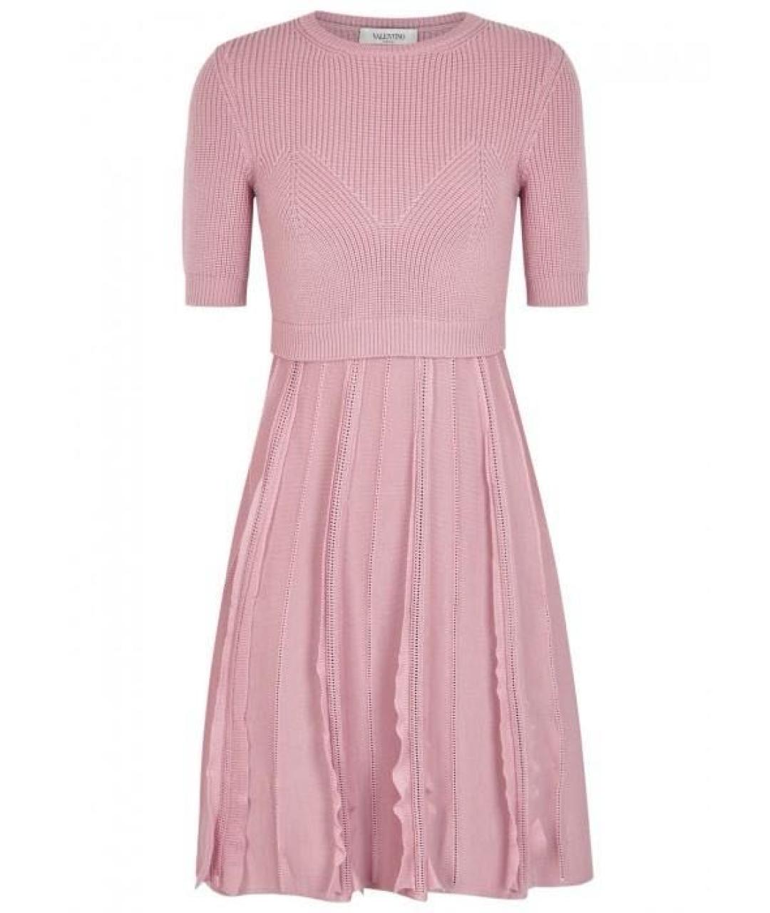 VALENTINO Розовое хлопковое повседневное платье, фото 1