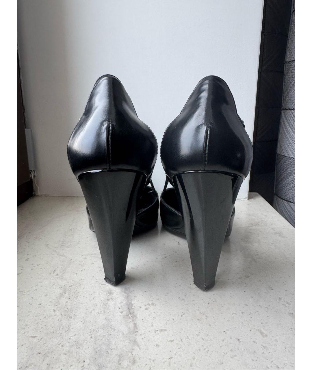 BALENCIAGA Черные кожаные туфли, фото 4
