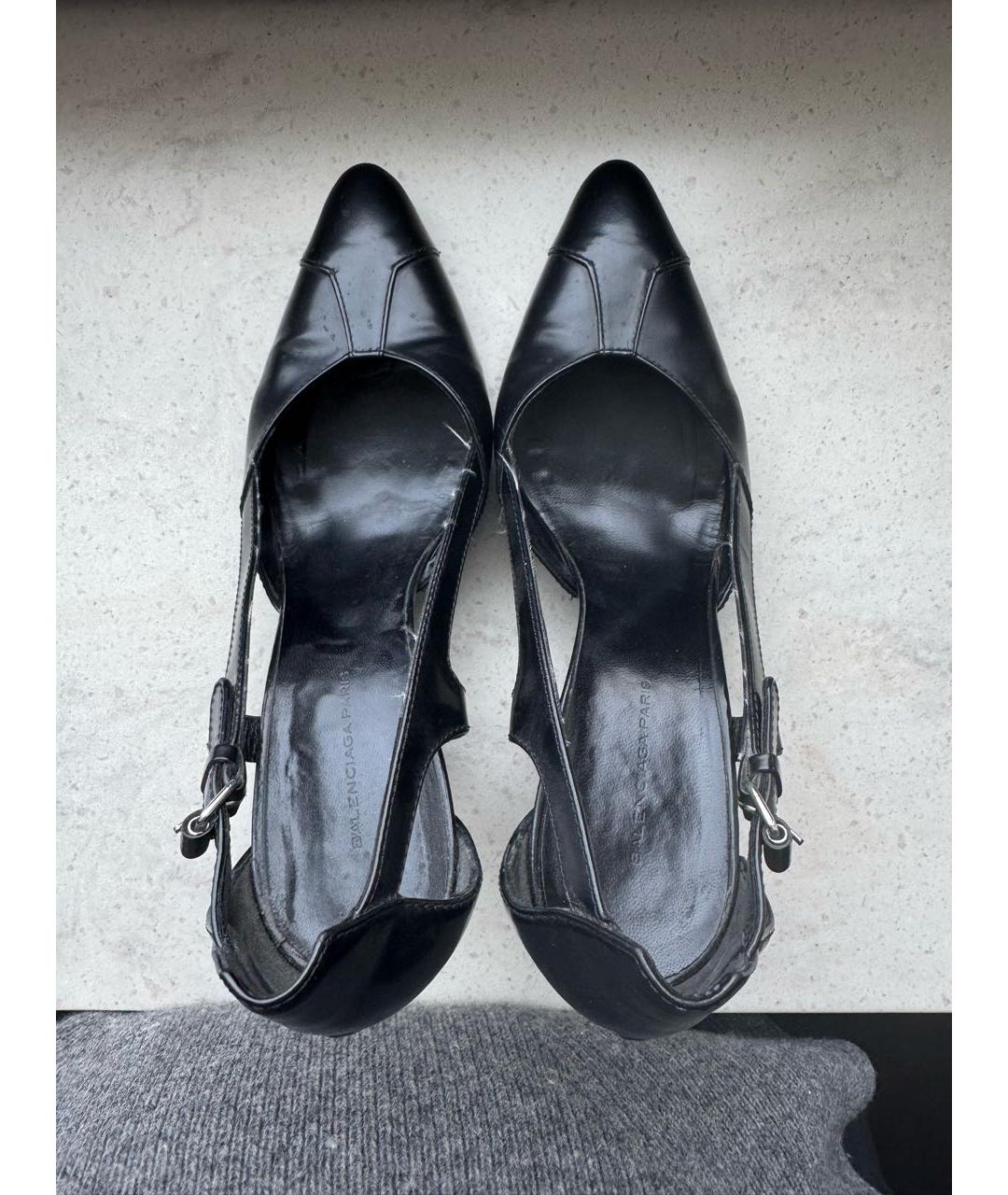 BALENCIAGA Черные кожаные туфли, фото 3
