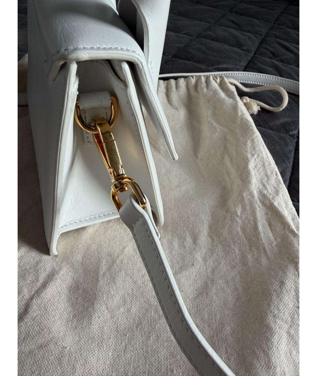 JACQUEMUS Белая кожаная сумка через плечо, фото 2