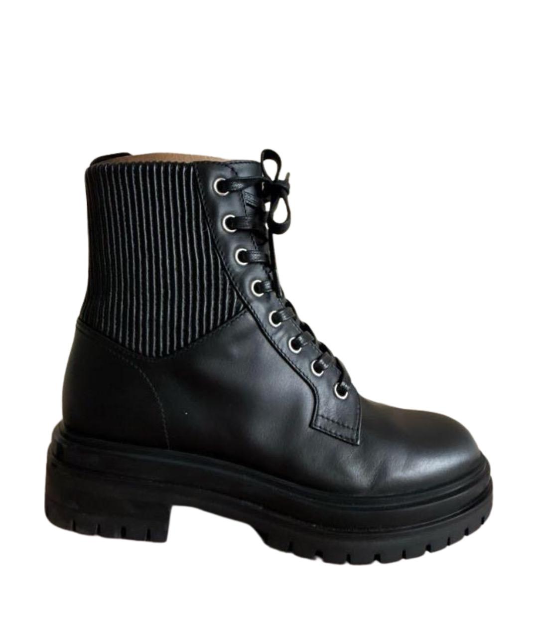 GIANVITO ROSSI Черные кожаные ботинки, фото 1