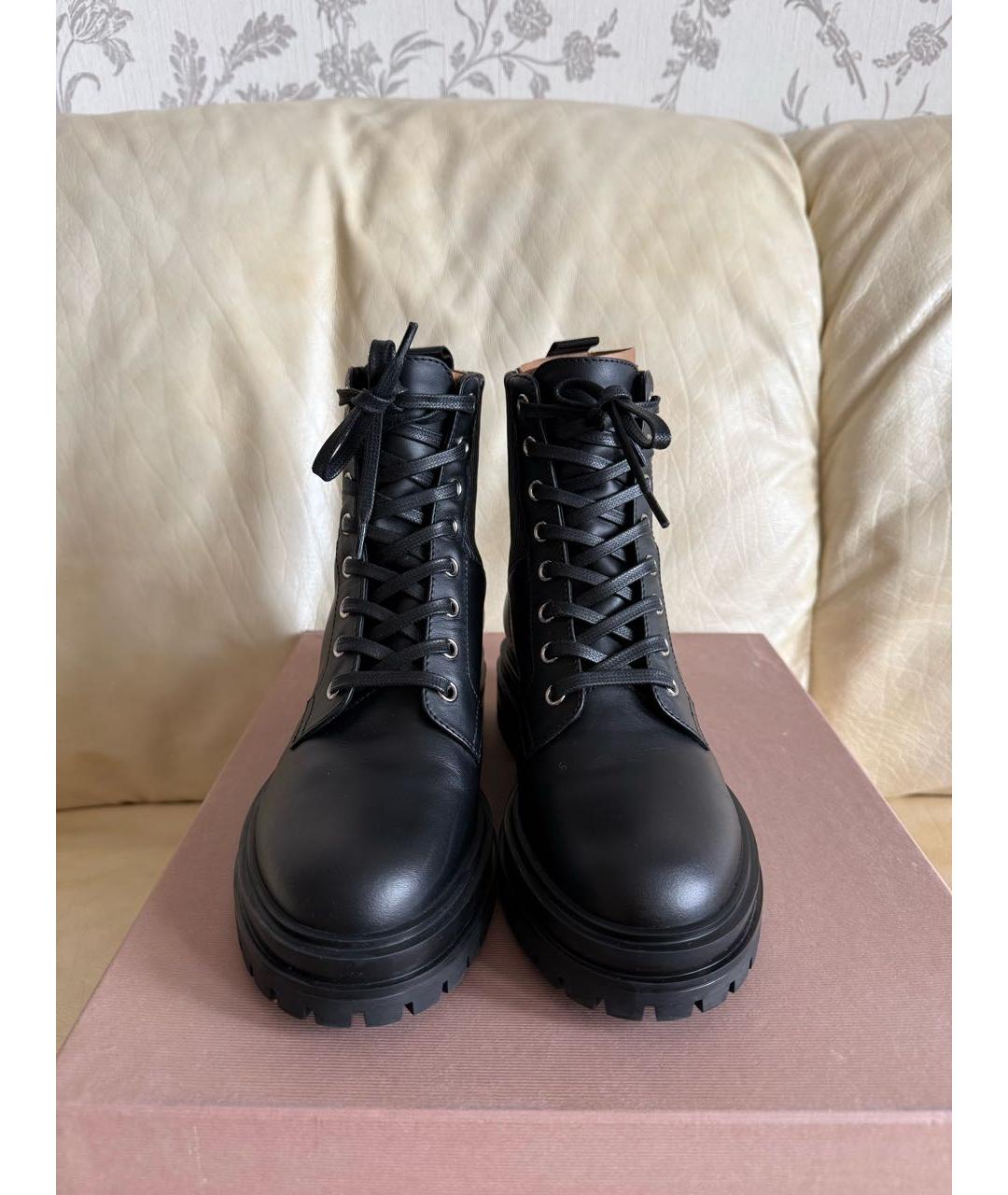 GIANVITO ROSSI Черные кожаные ботинки, фото 2