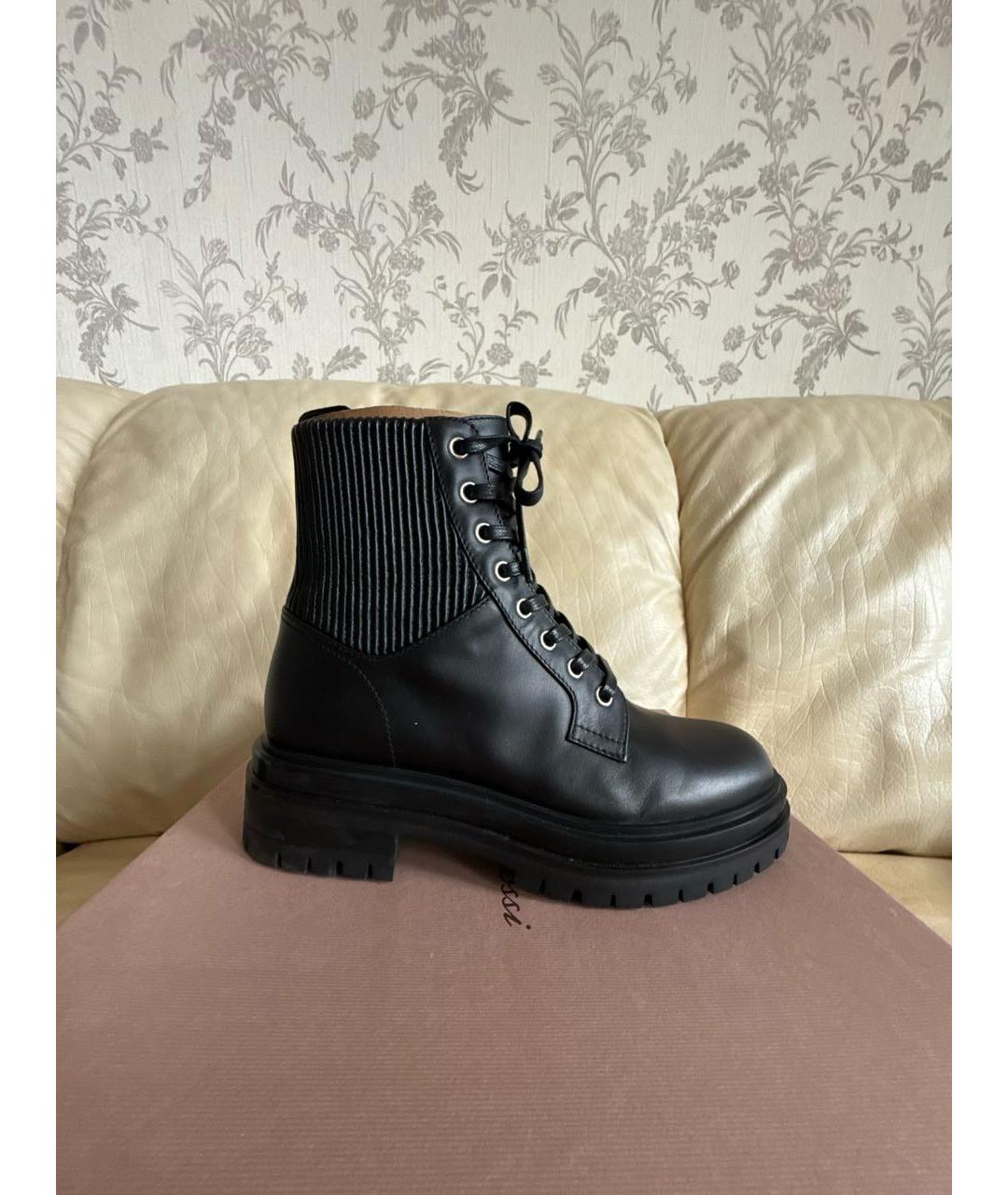 GIANVITO ROSSI Черные кожаные ботинки, фото 6