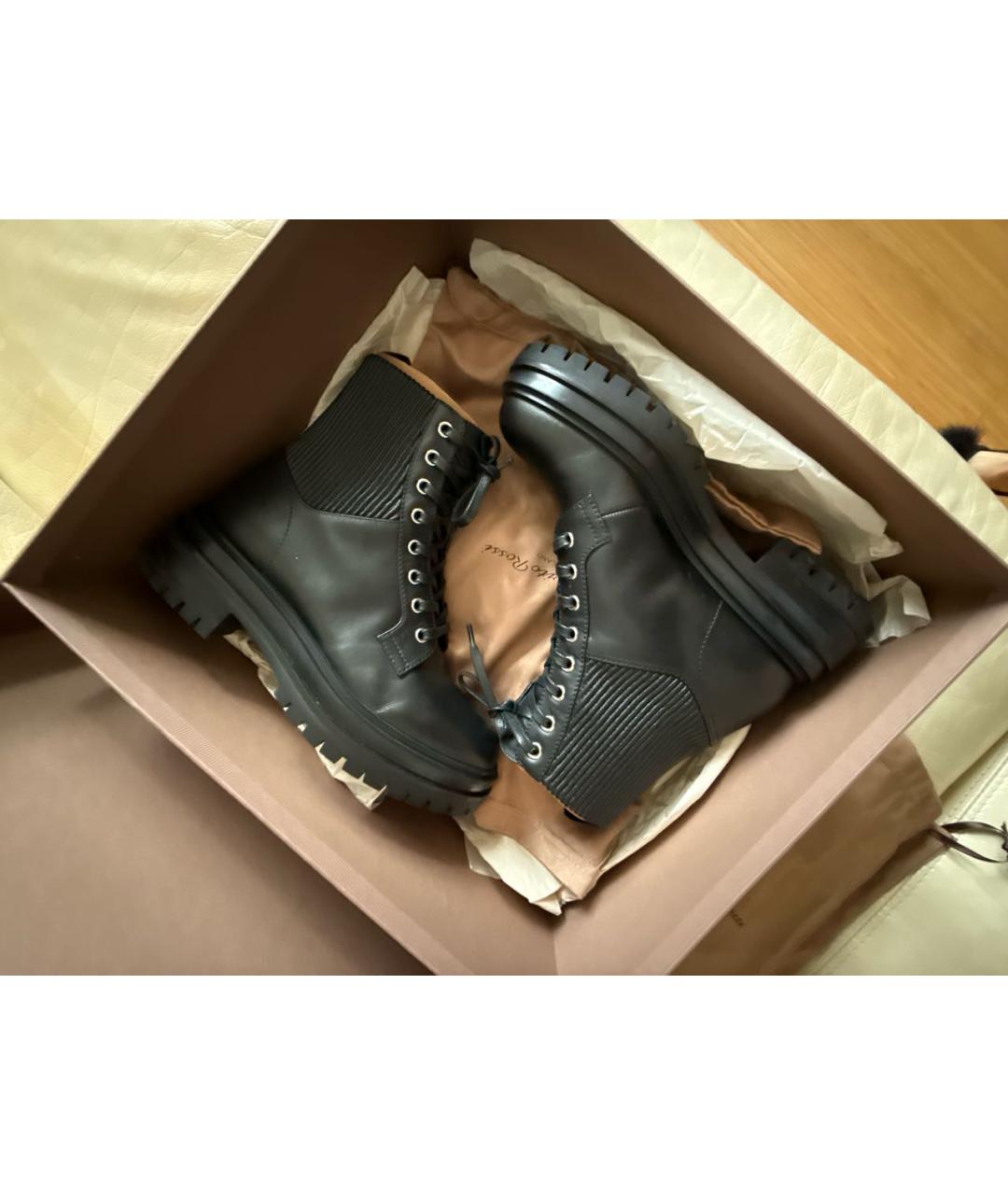 GIANVITO ROSSI Черные кожаные ботинки, фото 5