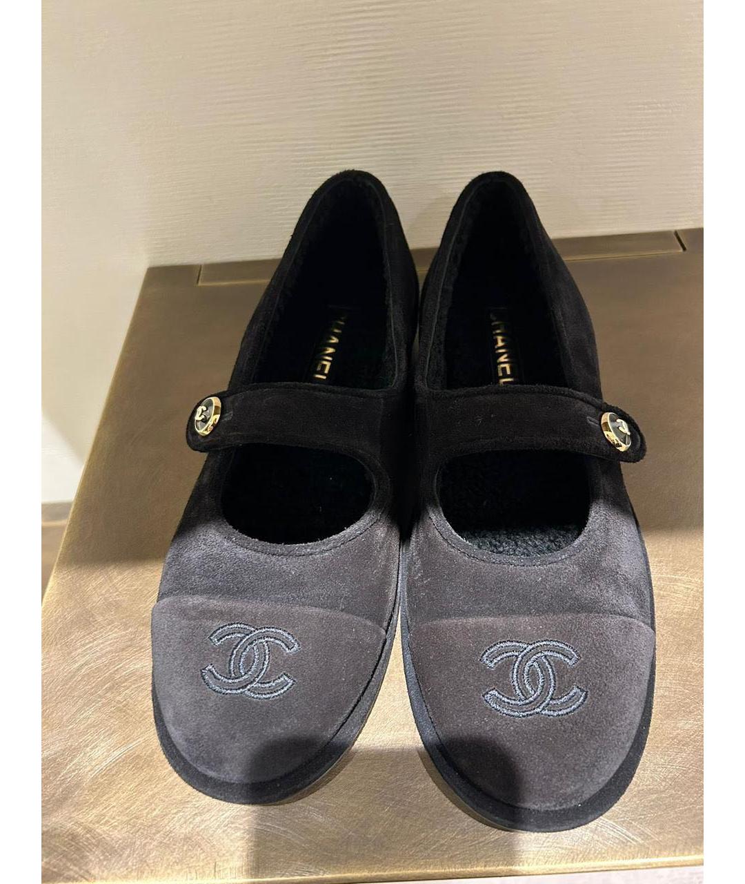 CHANEL Черные замшевые балетки, фото 2