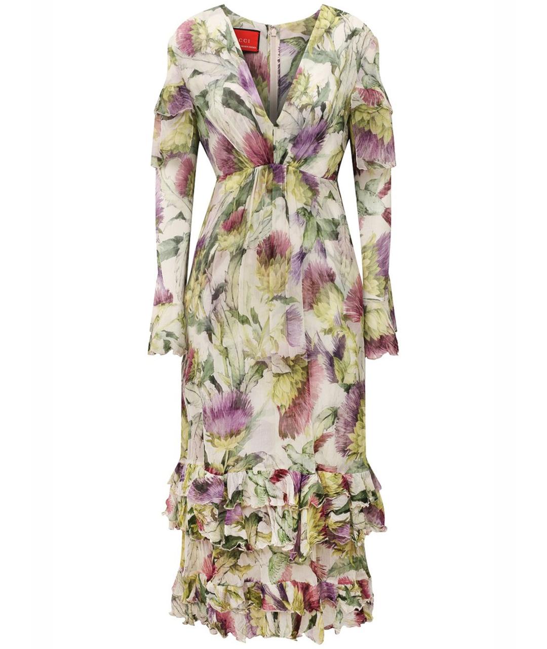 GUCCI Зеленые шелковое вечернее платье, фото 1