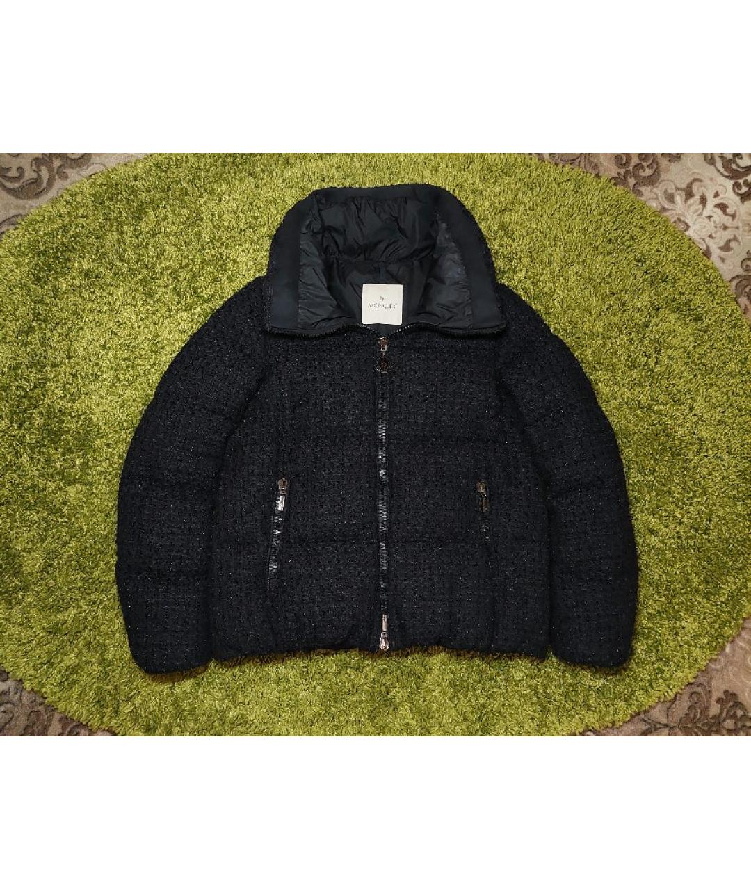 MONCLER Черный полиэстеровый пуховик, фото 10