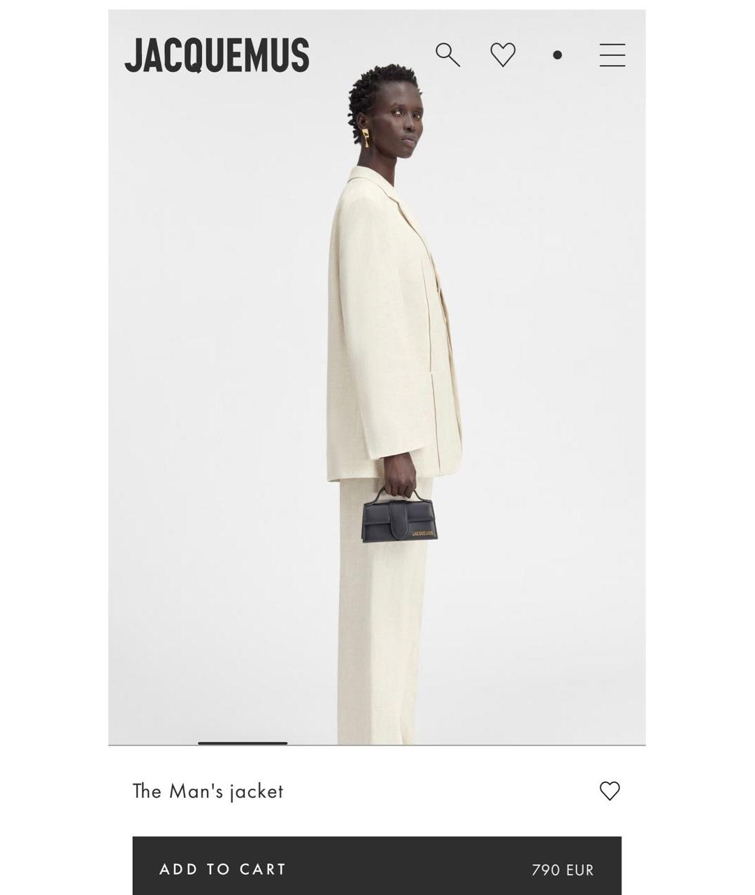 JACQUEMUS Бежевый вискозный жакет/пиджак, фото 8