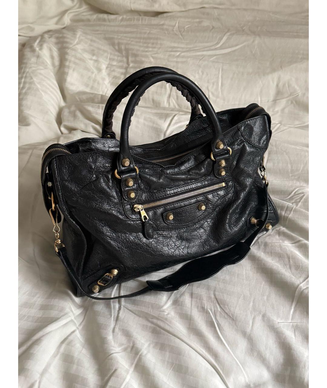 BALENCIAGA Черная кожаная сумка с короткими ручками, фото 9