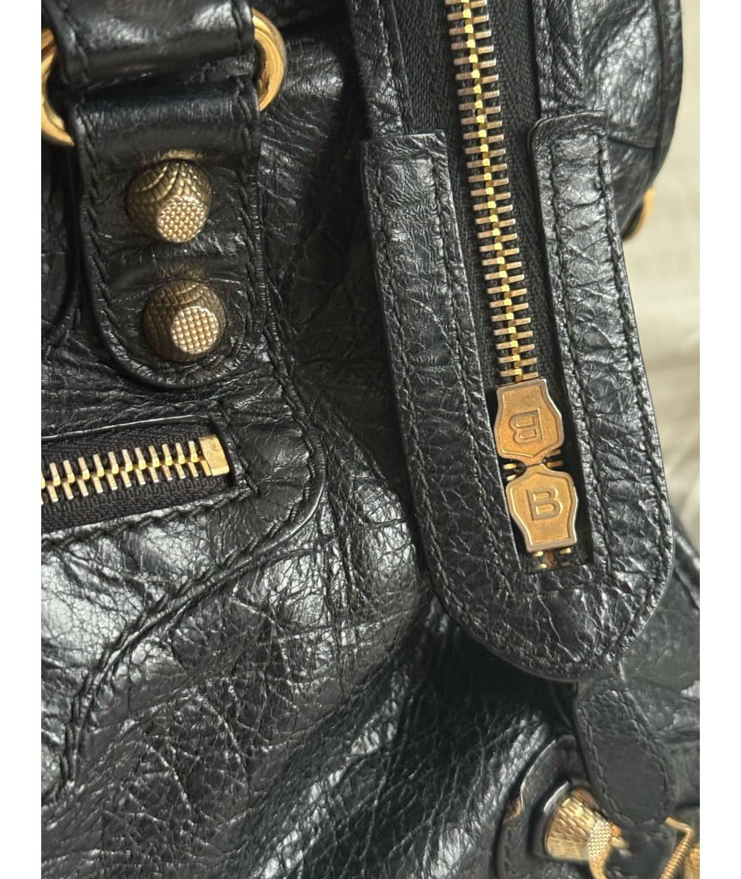 BALENCIAGA Черная кожаная сумка с короткими ручками, фото 5