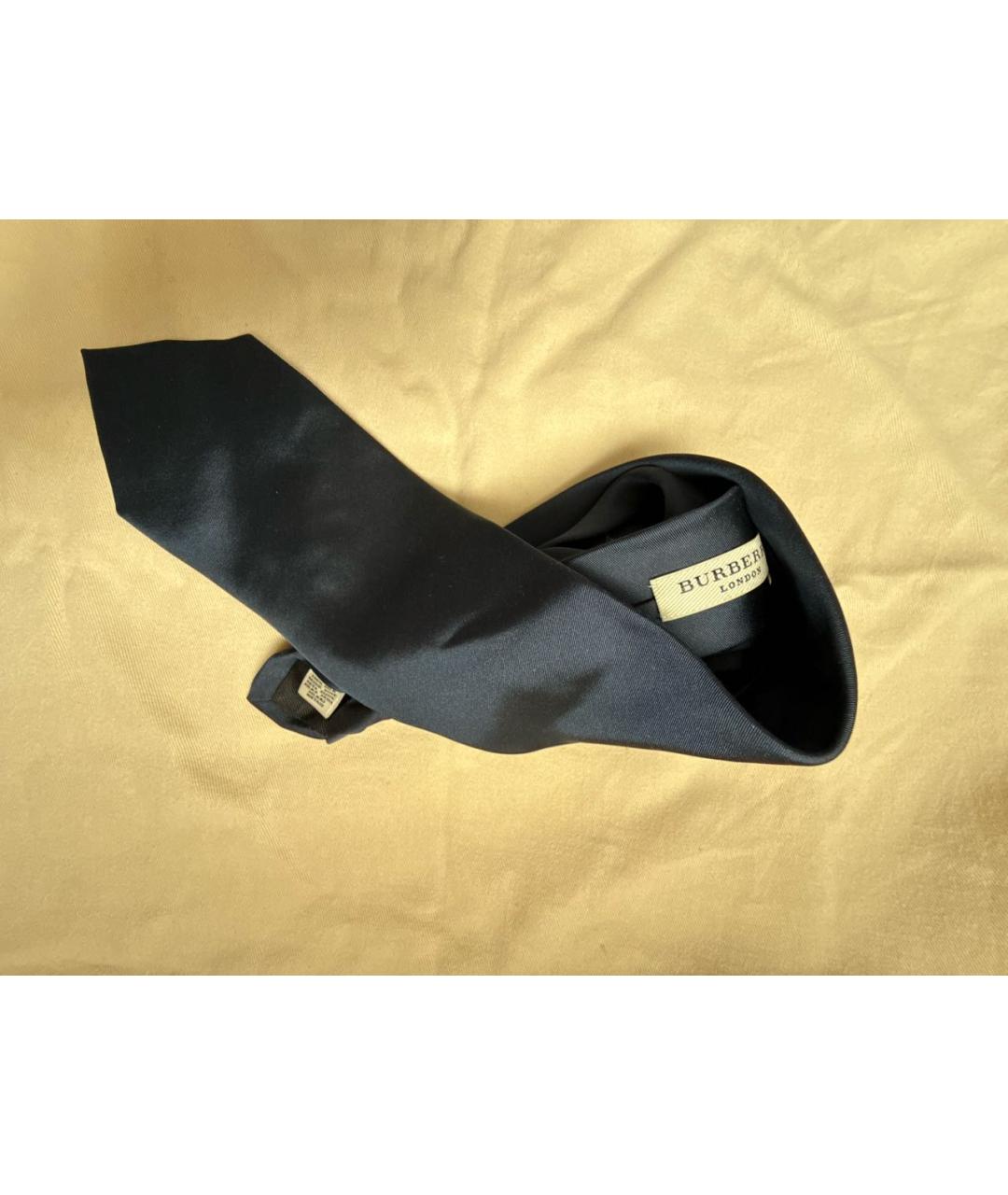 BURBERRY Синий шелковый галстук, фото 2