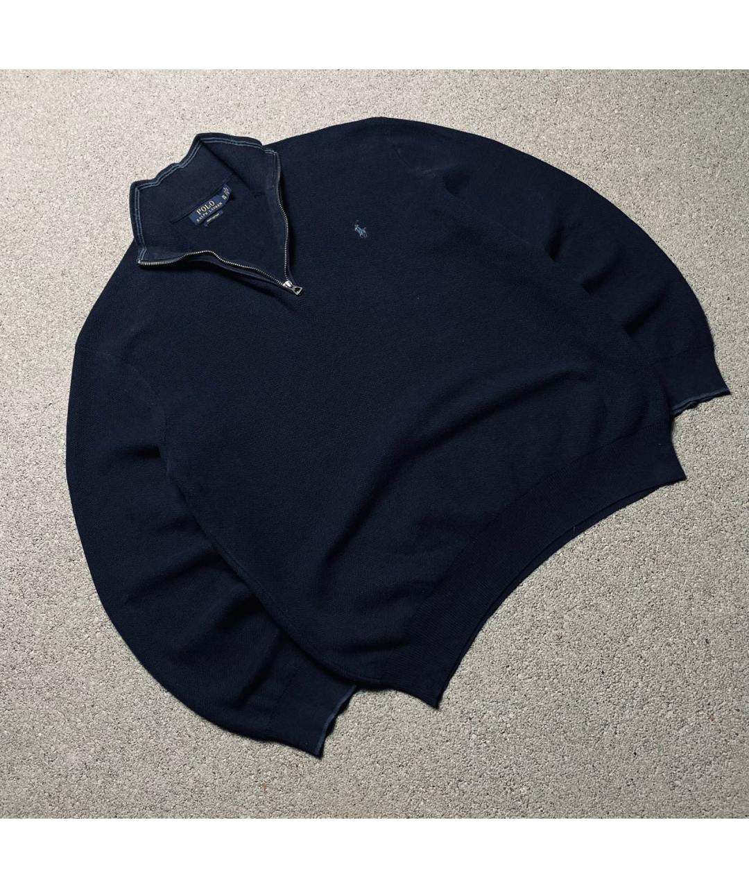 POLO RALPH LAUREN Темно-синий хлопковый джемпер / свитер, фото 3