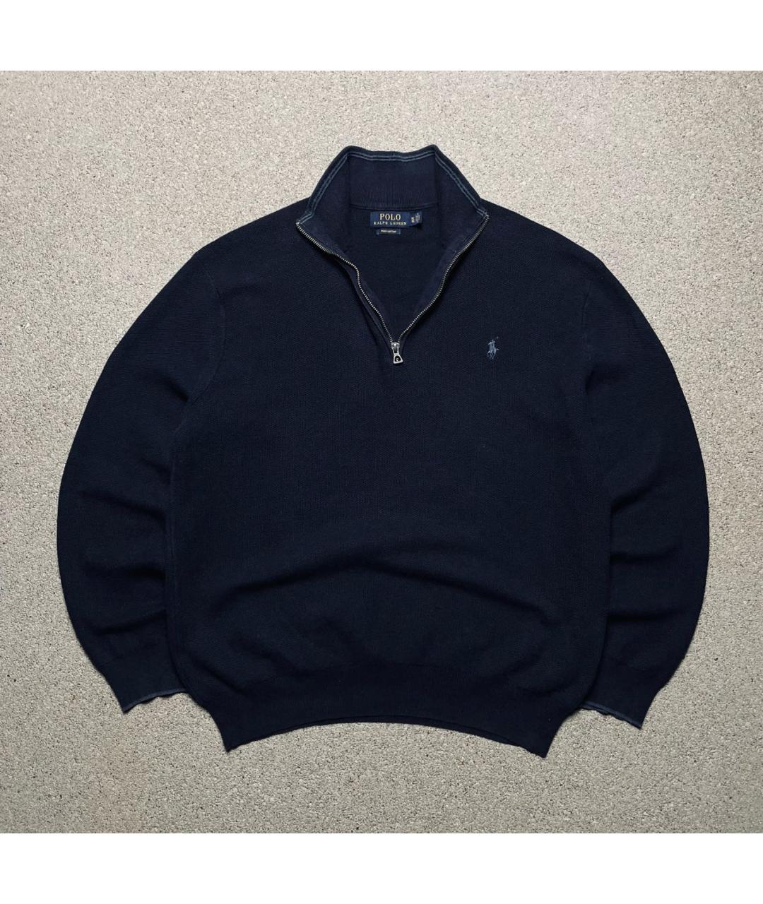 POLO RALPH LAUREN Темно-синий хлопковый джемпер / свитер, фото 2