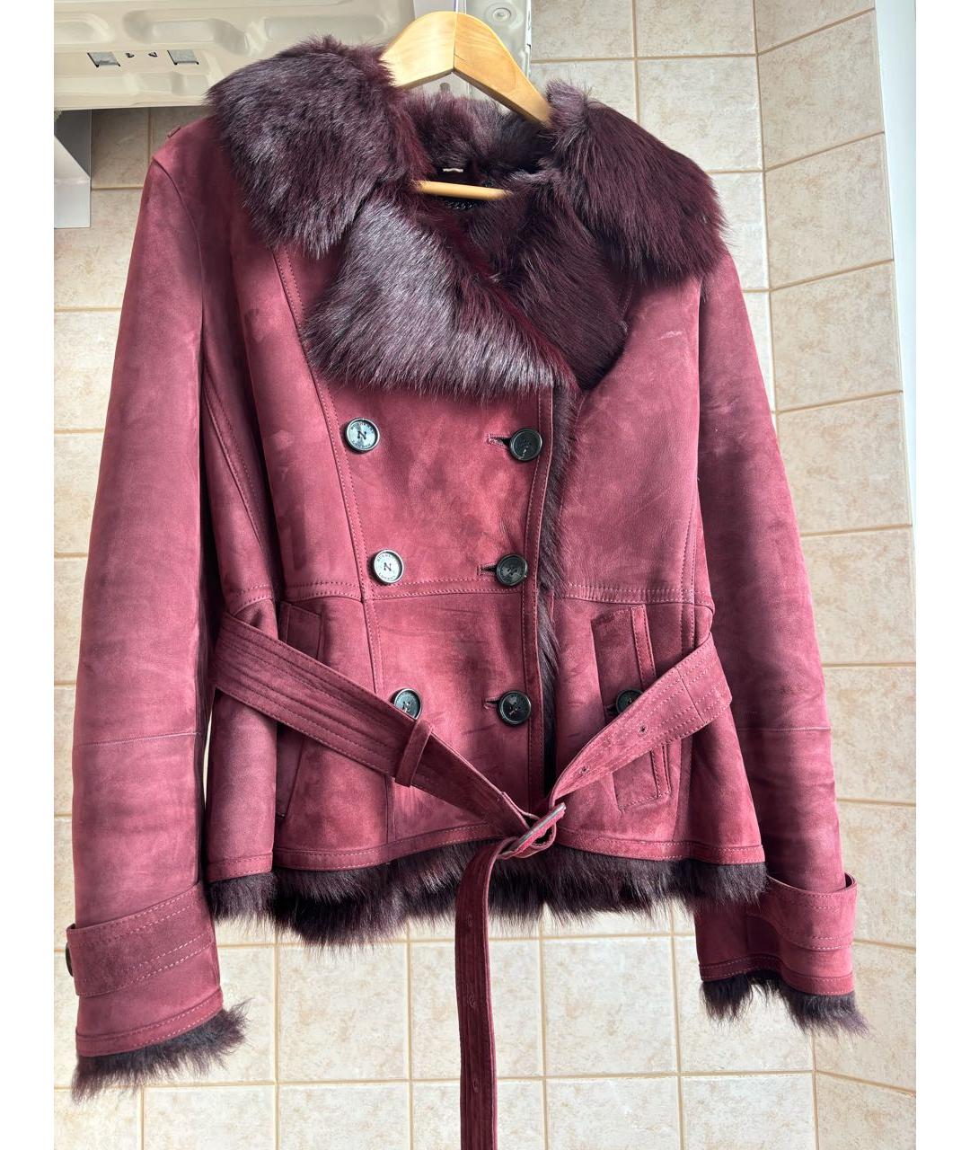 BURBERRY Бордовая замшевая дубленка, фото 5