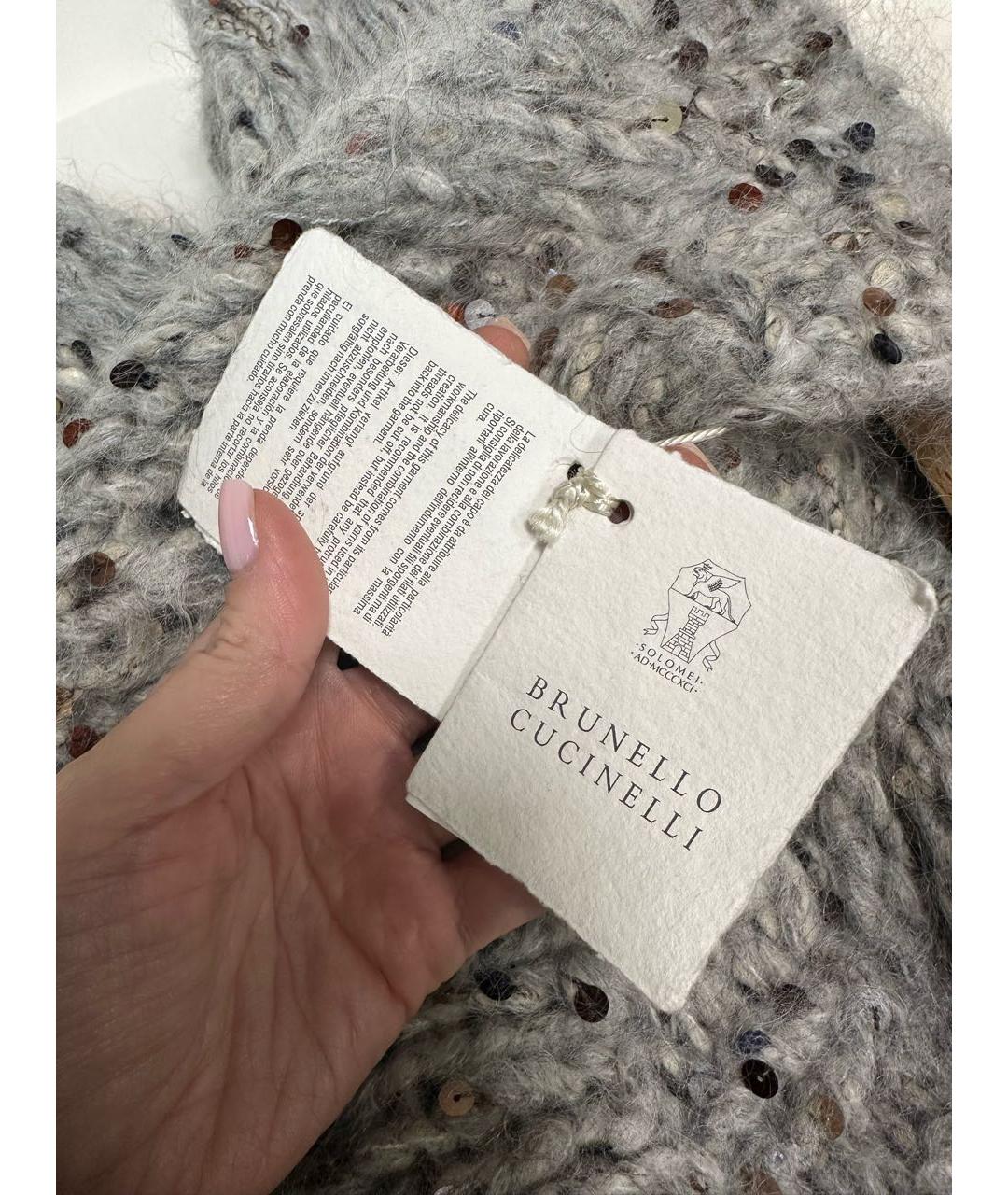 BRUNELLO CUCINELLI Серый шерстяной джемпер / свитер, фото 8