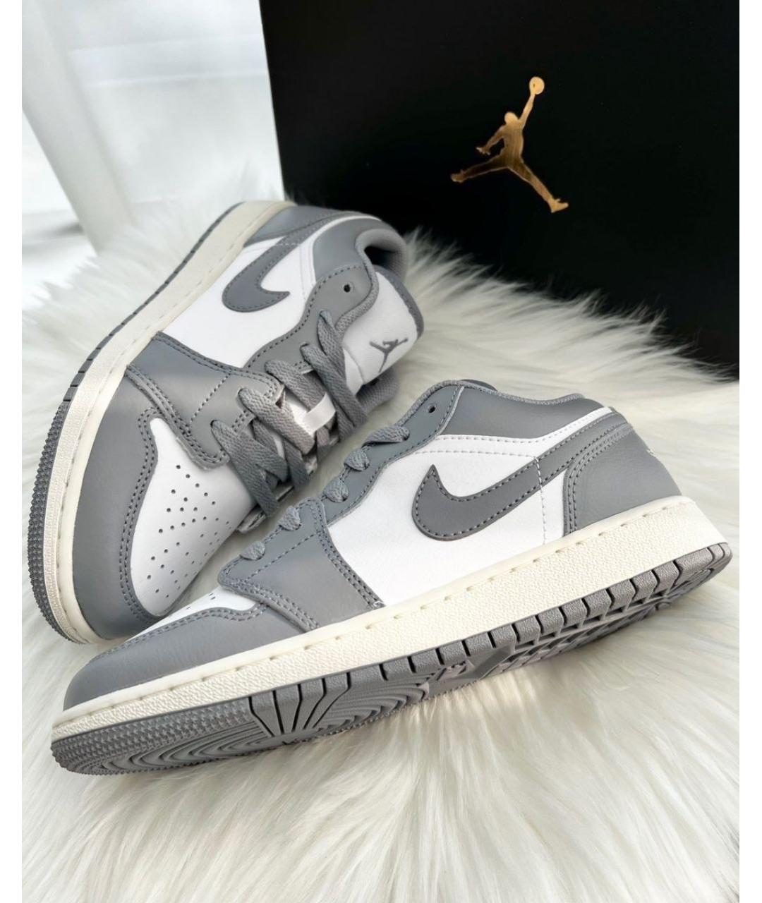 JORDAN Серые кожаные кроссовки, фото 4
