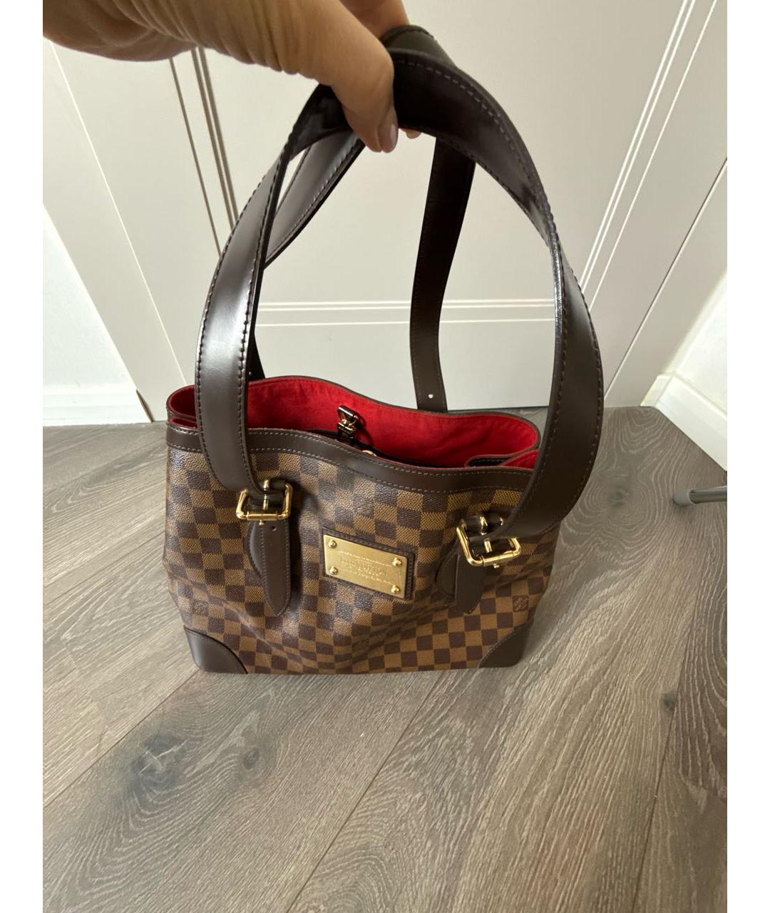 LOUIS VUITTON Коричневая сумка с короткими ручками из искусственной кожи, фото 4