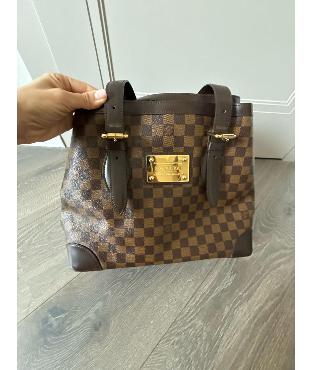 LOUIS VUITTON Коричневая сумка с короткими ручками из искусственной кожи, фото 2