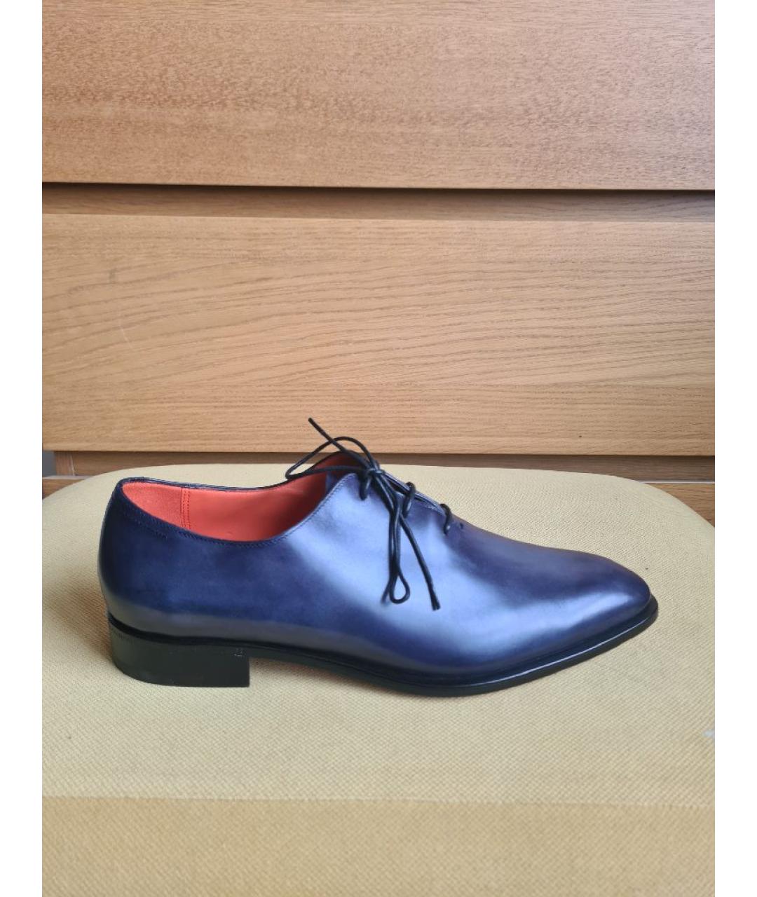 BERLUTI Синие кожаные низкие ботинки, фото 5