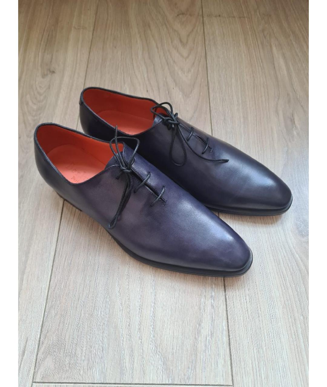 BERLUTI Синие кожаные низкие ботинки, фото 3