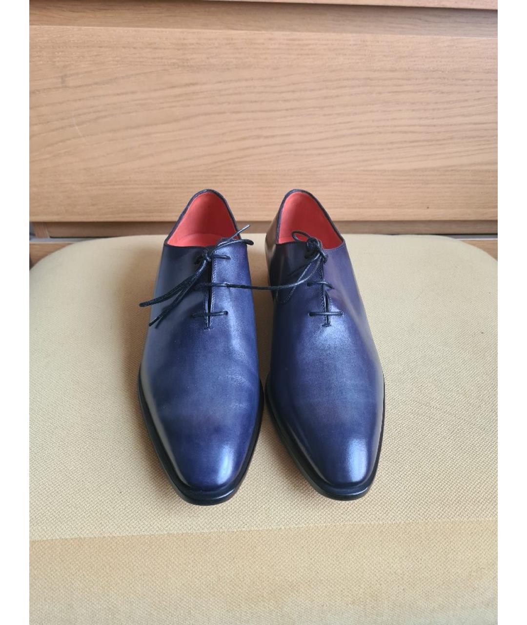 BERLUTI Синие кожаные низкие ботинки, фото 2