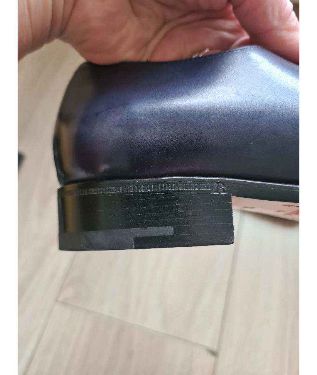 BERLUTI Синие кожаные низкие ботинки, фото 4