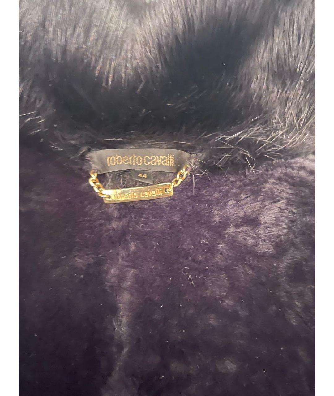 ROBERTO CAVALLI Черная меховая дубленка, фото 3