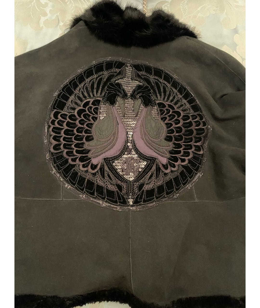 ROBERTO CAVALLI Черная меховая дубленка, фото 4