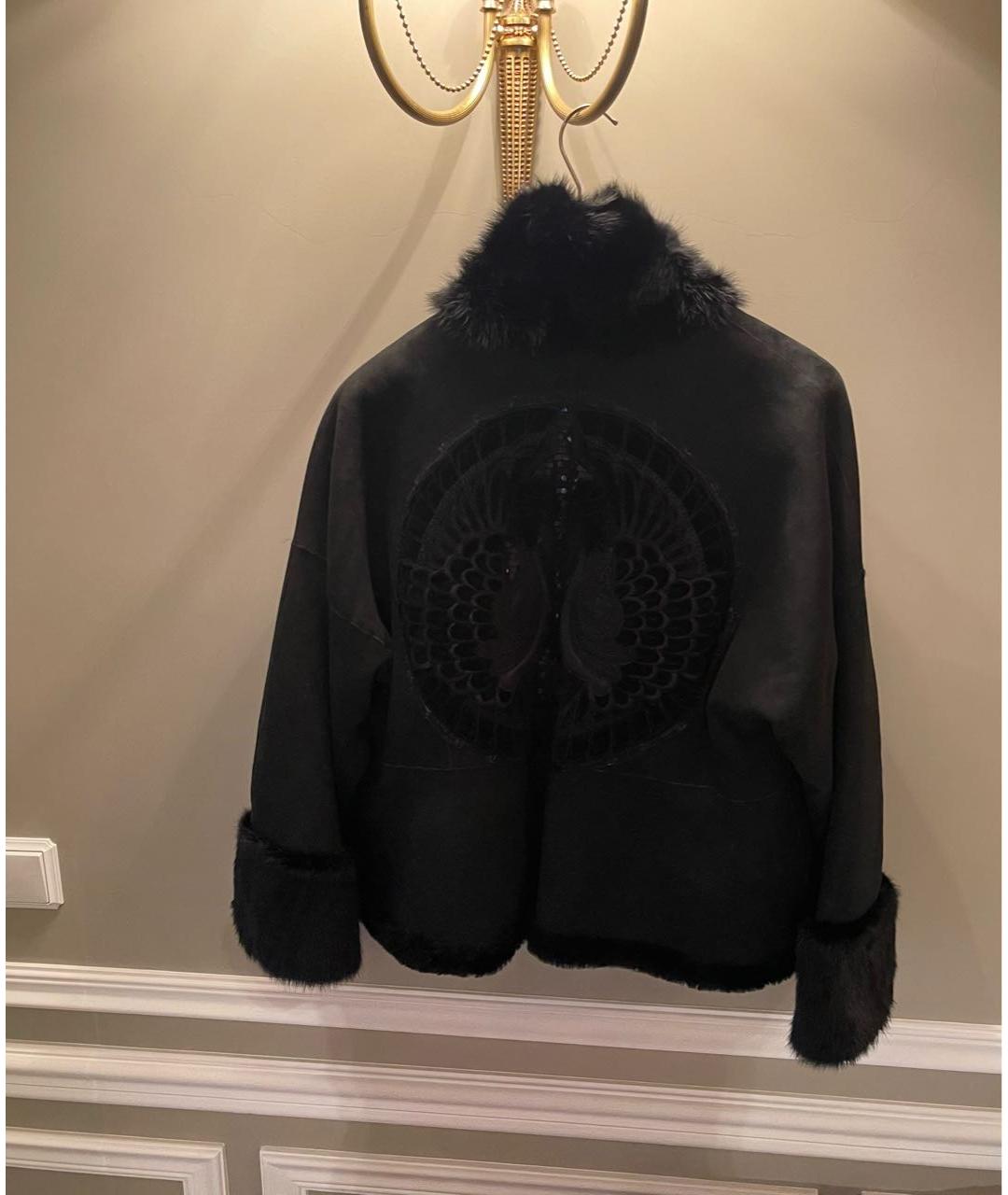 ROBERTO CAVALLI Черная меховая дубленка, фото 2