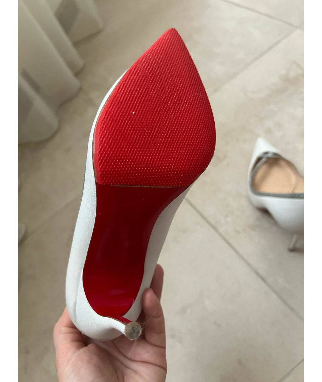 CHRISTIAN LOUBOUTIN Белые кожаные туфли, фото 3