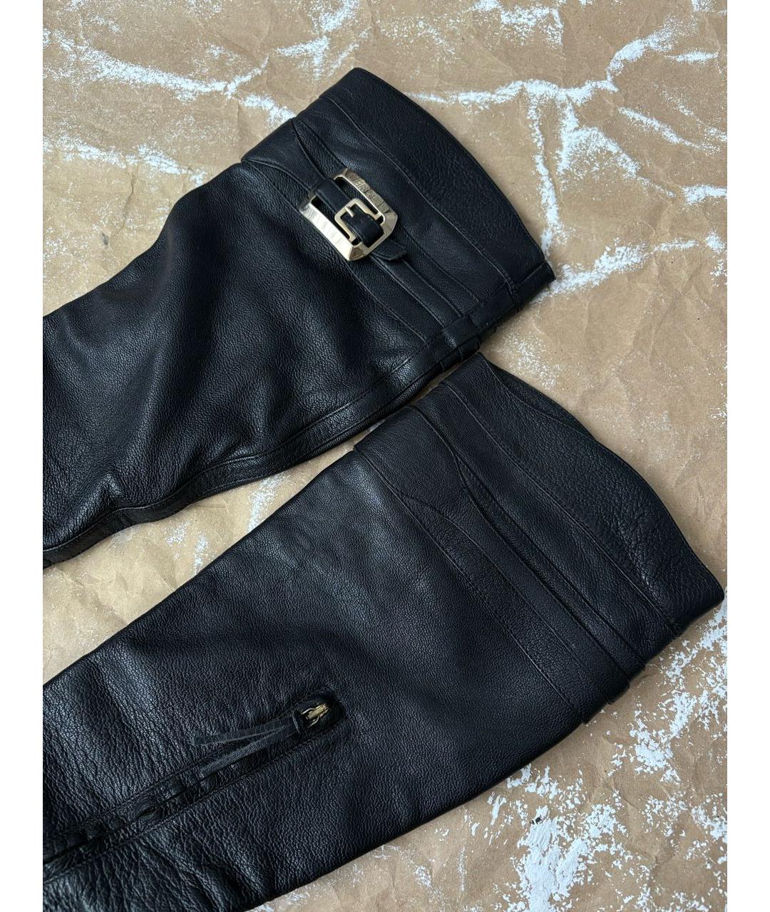 VERSUS VERSACE Черные кожаные сапоги, фото 7