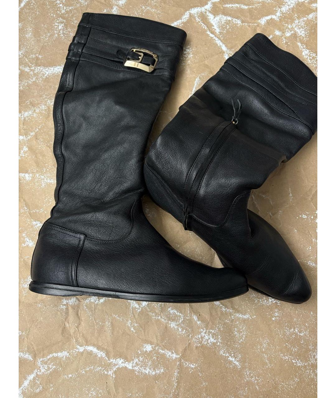 VERSUS VERSACE Черные кожаные сапоги, фото 6