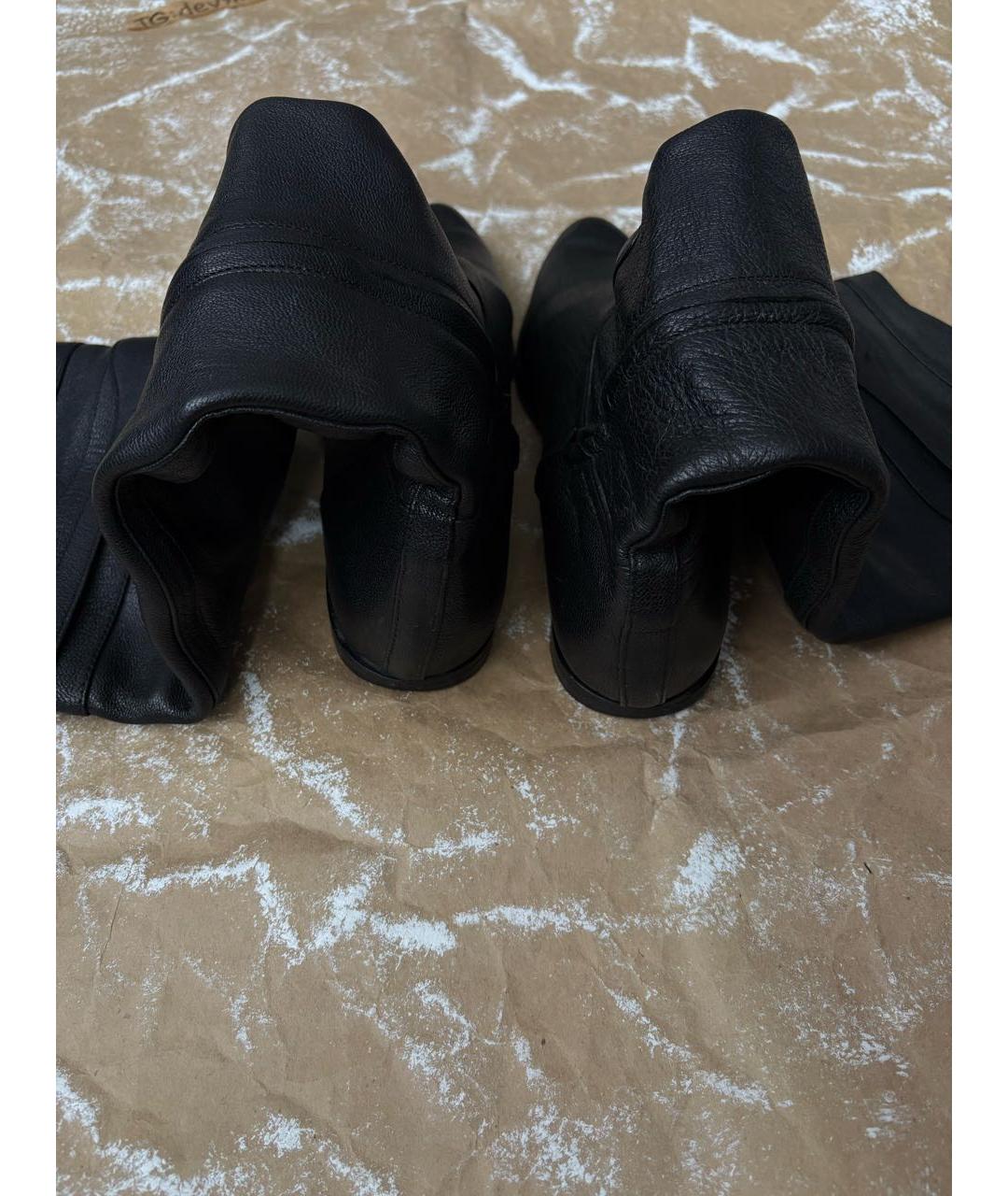 VERSUS VERSACE Черные кожаные сапоги, фото 4