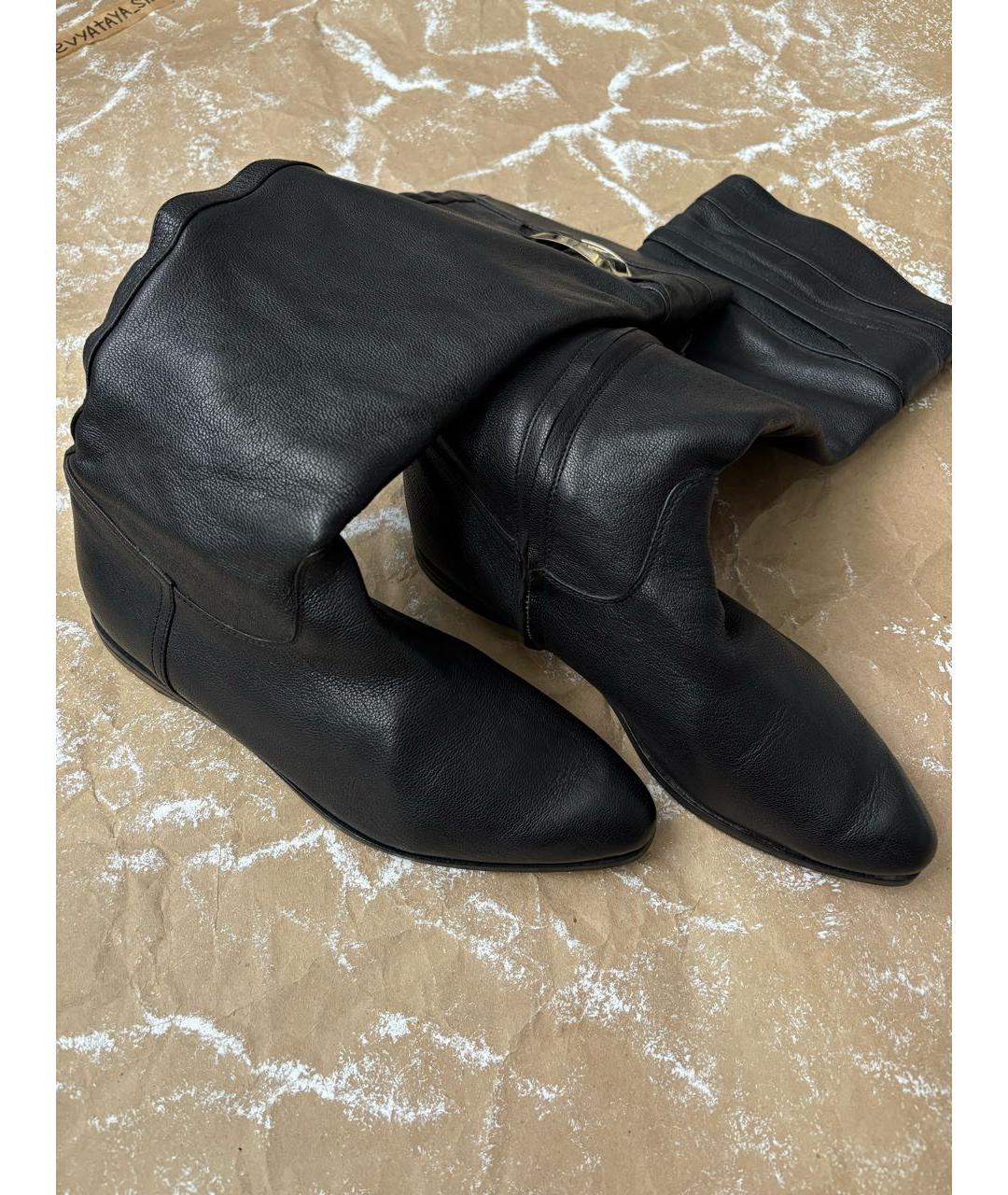 VERSUS VERSACE Черные кожаные сапоги, фото 3