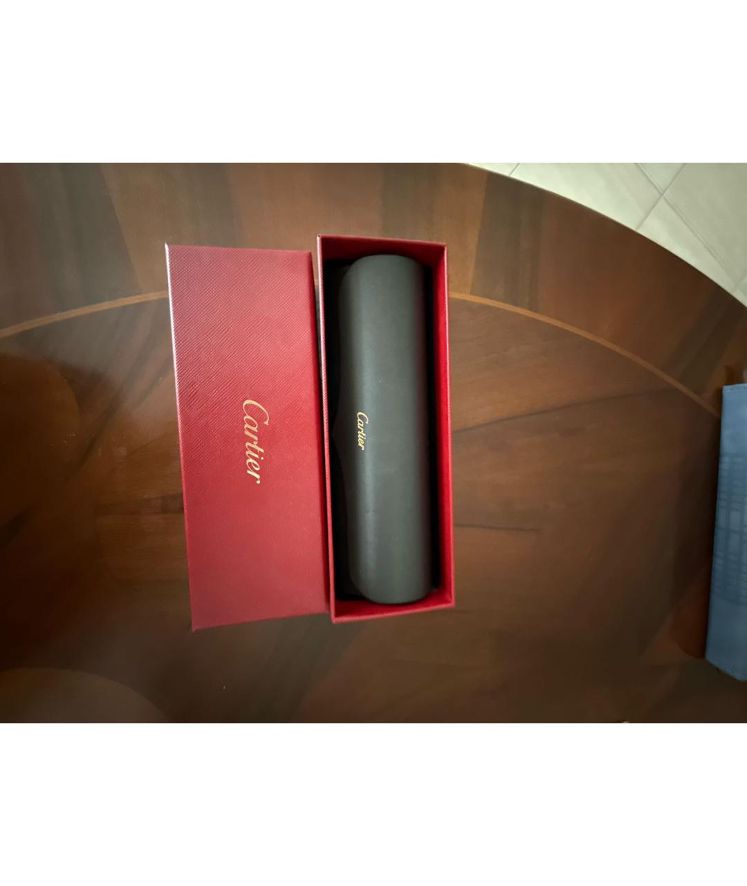 CARTIER Черные металлические солнцезащитные очки, фото 4