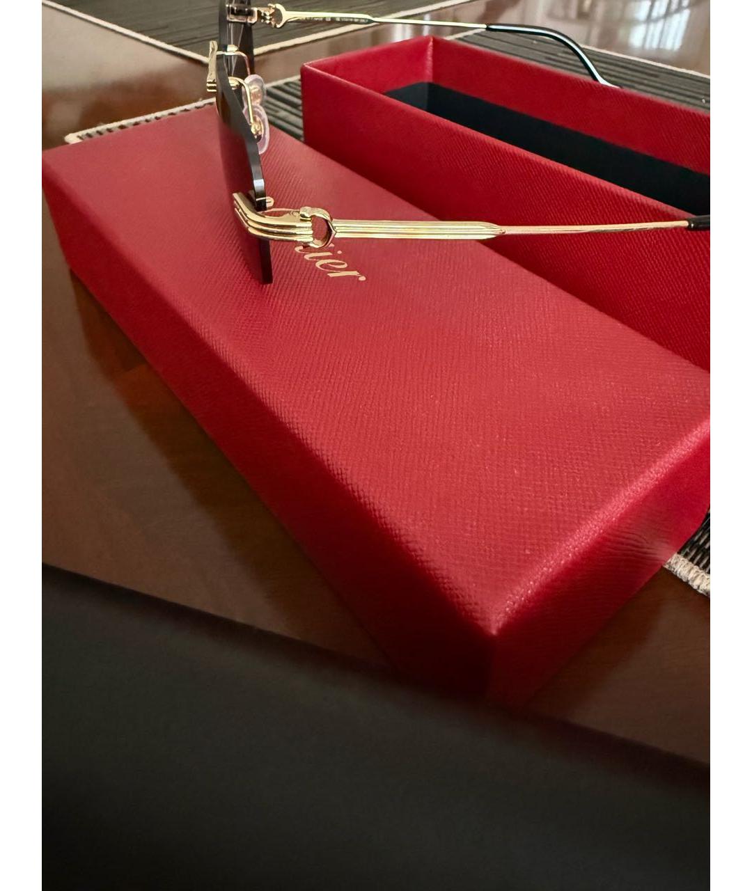 CARTIER Черные металлические солнцезащитные очки, фото 3