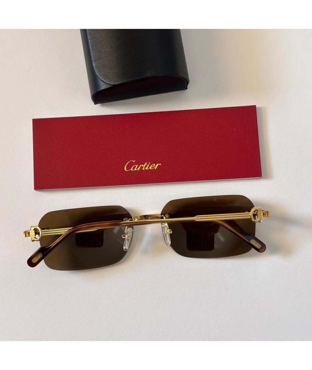 CARTIER Черные металлические солнцезащитные очки, фото 2