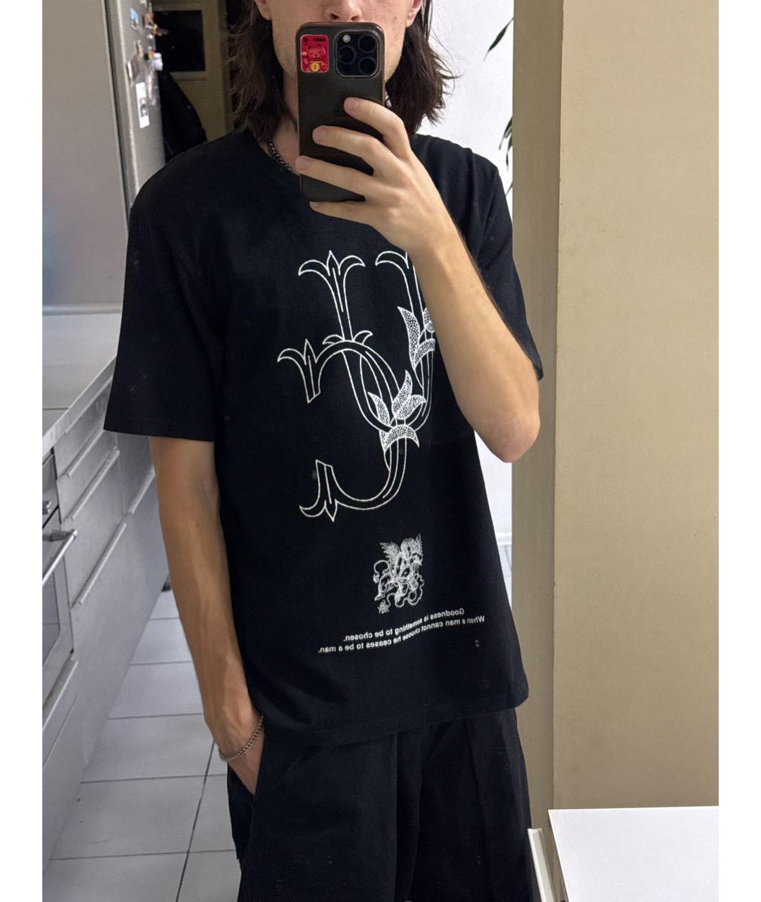 UNDERCOVER Черная хлопковая футболка, фото 4