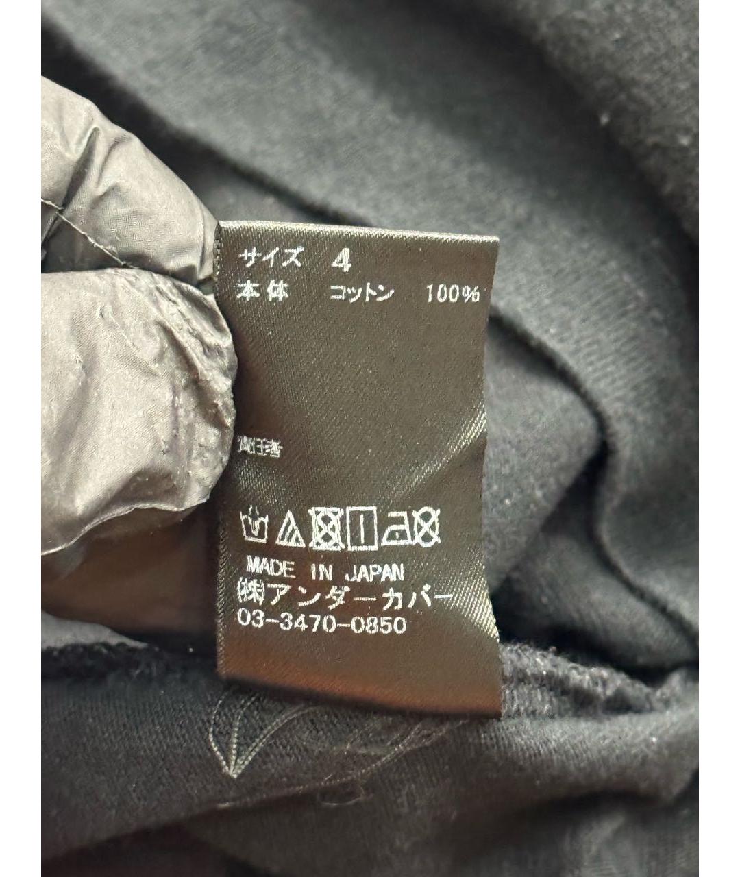 UNDERCOVER Черная хлопковая футболка, фото 8