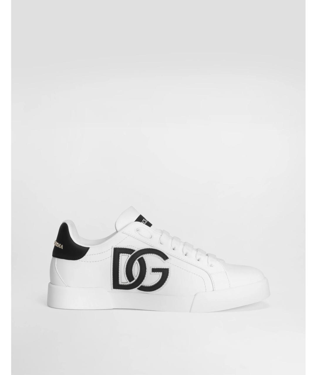 DOLCE&GABBANA Белые кожаные кеды, фото 5