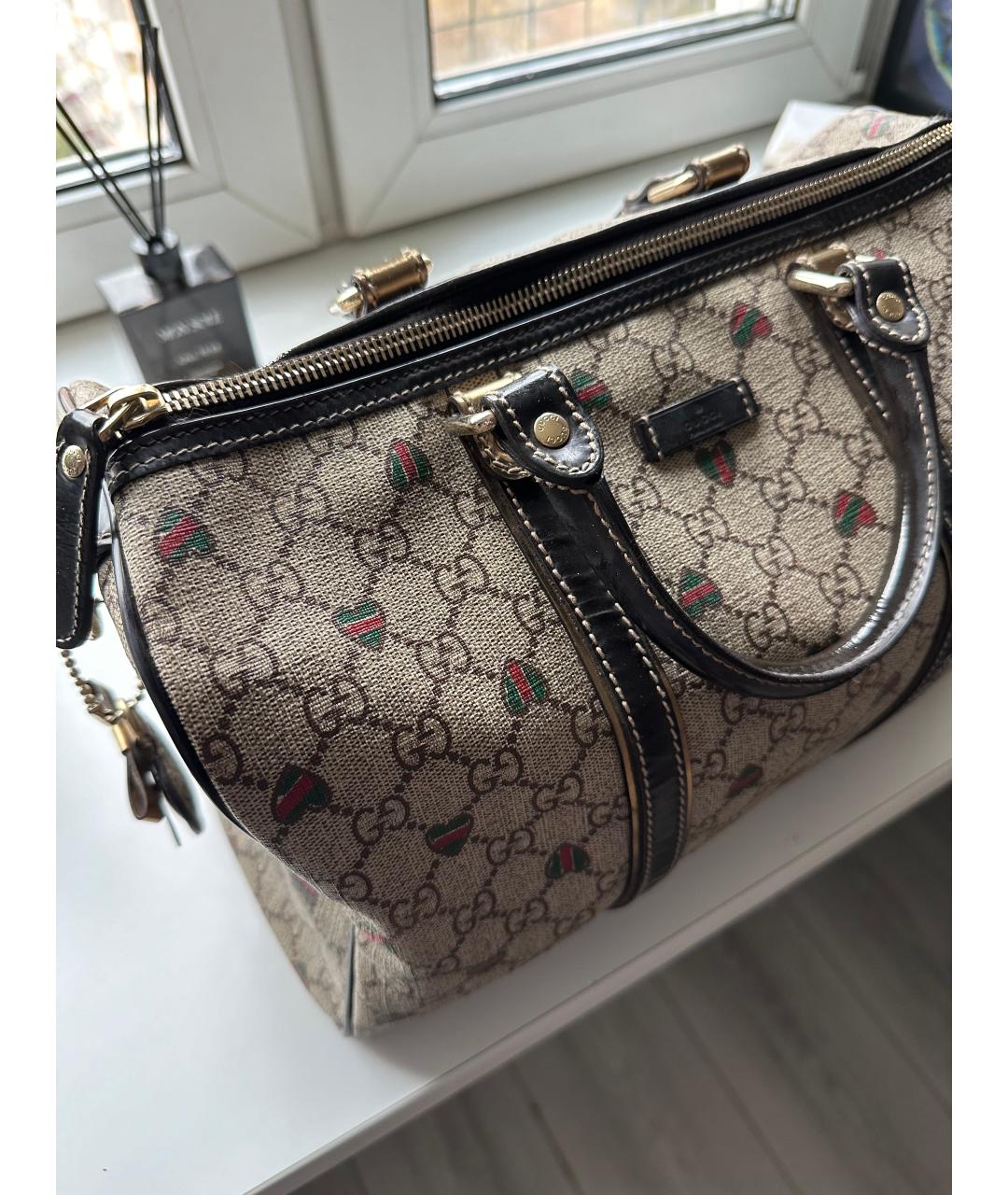 GUCCI Бежевая кожаная сумка с короткими ручками, фото 9