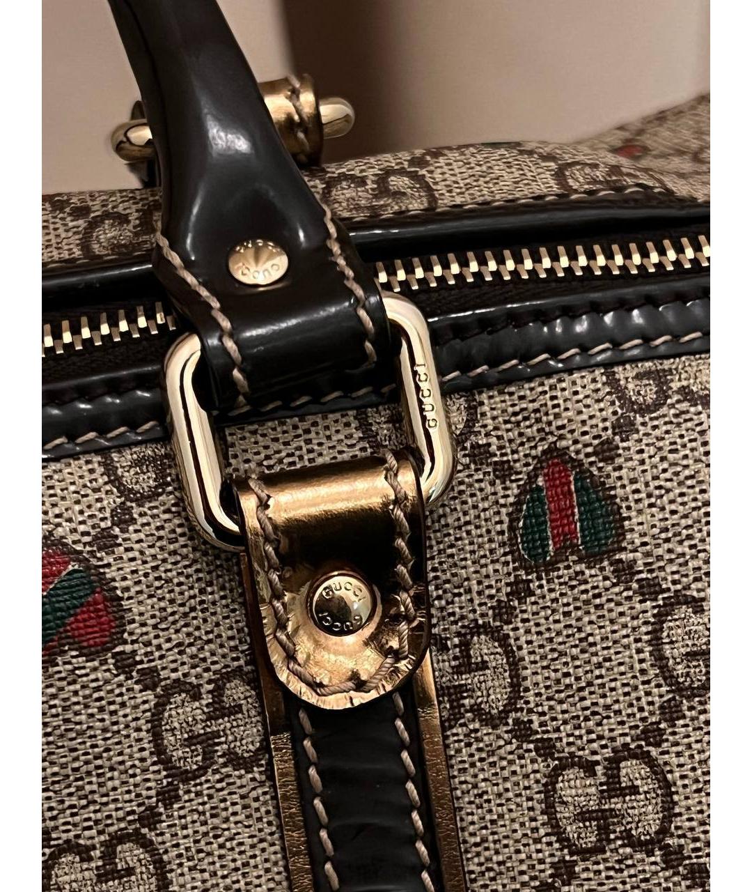 GUCCI Бежевая кожаная сумка с короткими ручками, фото 5
