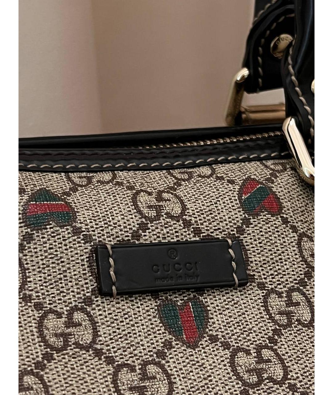 GUCCI Бежевая кожаная сумка с короткими ручками, фото 3