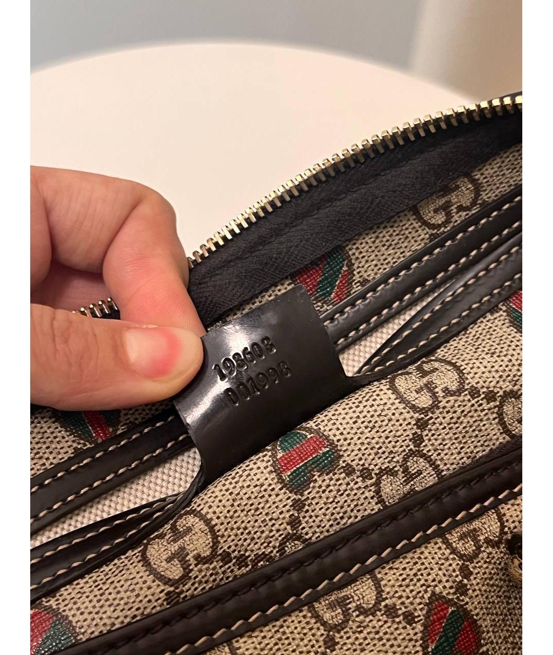 GUCCI Бежевая кожаная сумка с короткими ручками, фото 6