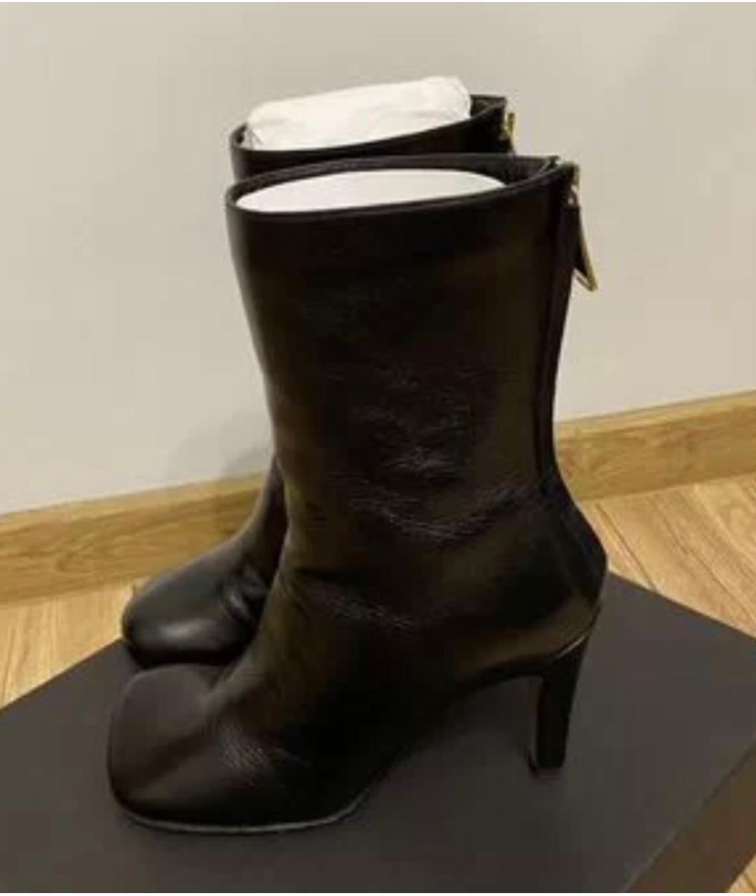 BOTTEGA VENETA Черные кожаные ботильоны, фото 7