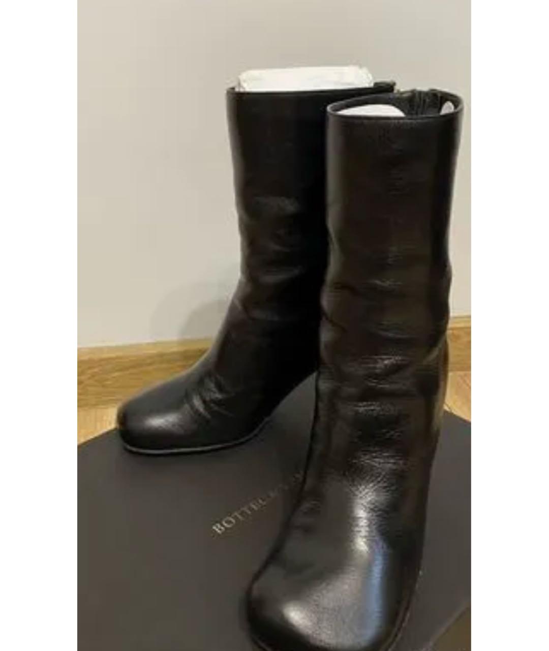 BOTTEGA VENETA Черные кожаные ботильоны, фото 3